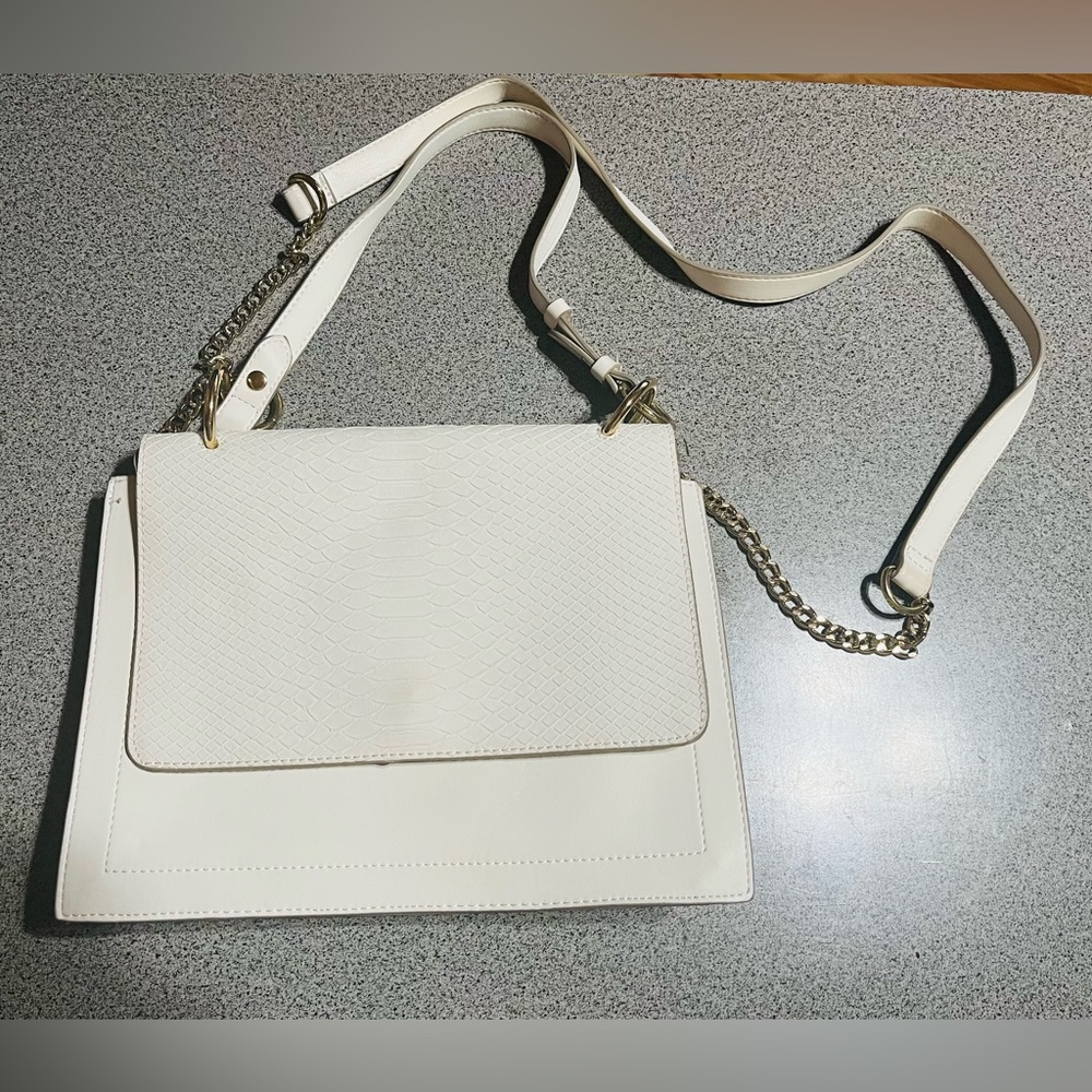 Express white crocodile crossbody/ shoulder purse